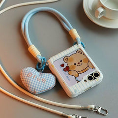 Floral Bear Phone Case For Samsung Galaxy Z Flip 5 & Samsung Galaxy Z Flip 6