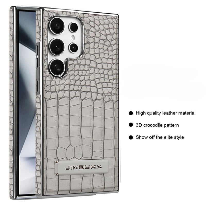 SentimentvalueTM Leather Phone Case, Premium Crocodile Leather Texture Magnetic Stand Phone Case For Samsung Galaxy S25 S24 S23 Series
