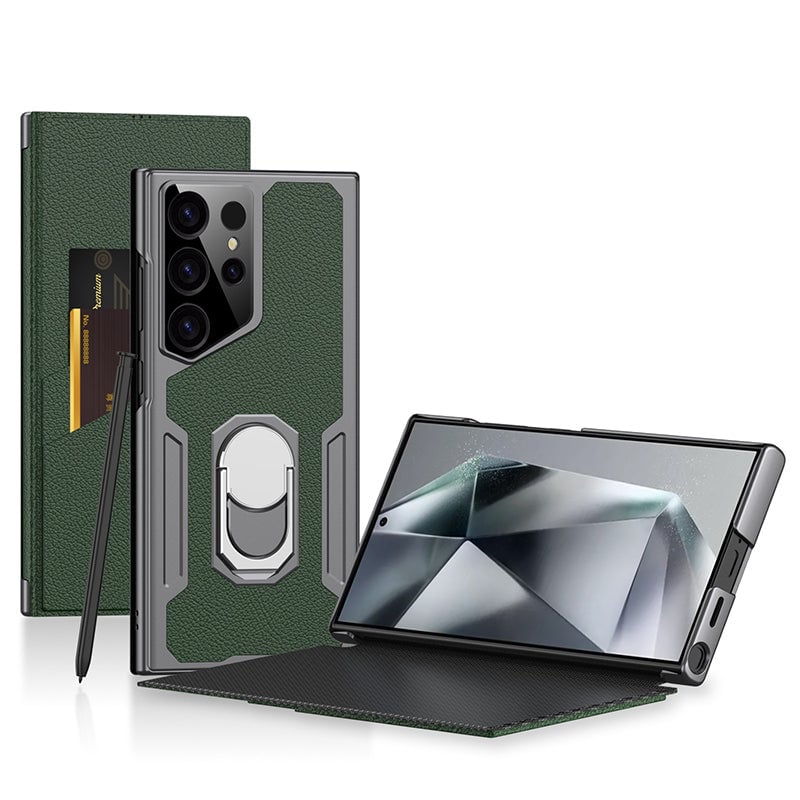 Samsung Galaxy S24 Ultra & Samsung Galaxy S23 Ultra | Stand Flip Leather Case (Only Case)