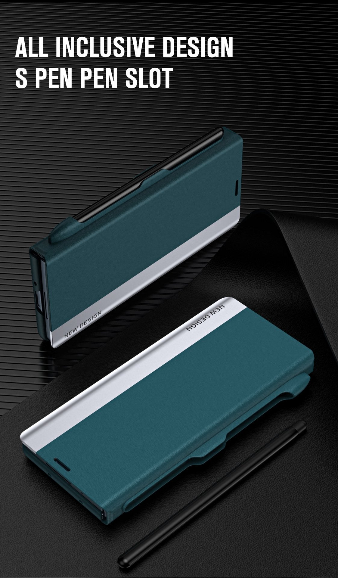 For Galaxy Z Fold 3/Galaxy Z Fold 4/Galaxy Z Fold 5/Galaxy Z Fold 6, the Flip Stand Case with Pen Slot