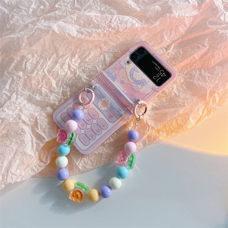 Cute retro phone case for Galaxy Z Flip 3/Galaxy Z Flip 4/Galaxy Z Flip 5/Galaxy Z Flip 6, hinged full cover case