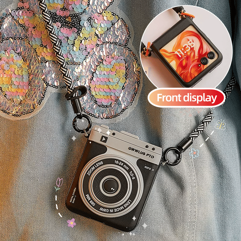 📸 Camera Design Retractable Hinge Full Protective Case for Galaxy Z Flip 5/Galaxy Z Flip 6