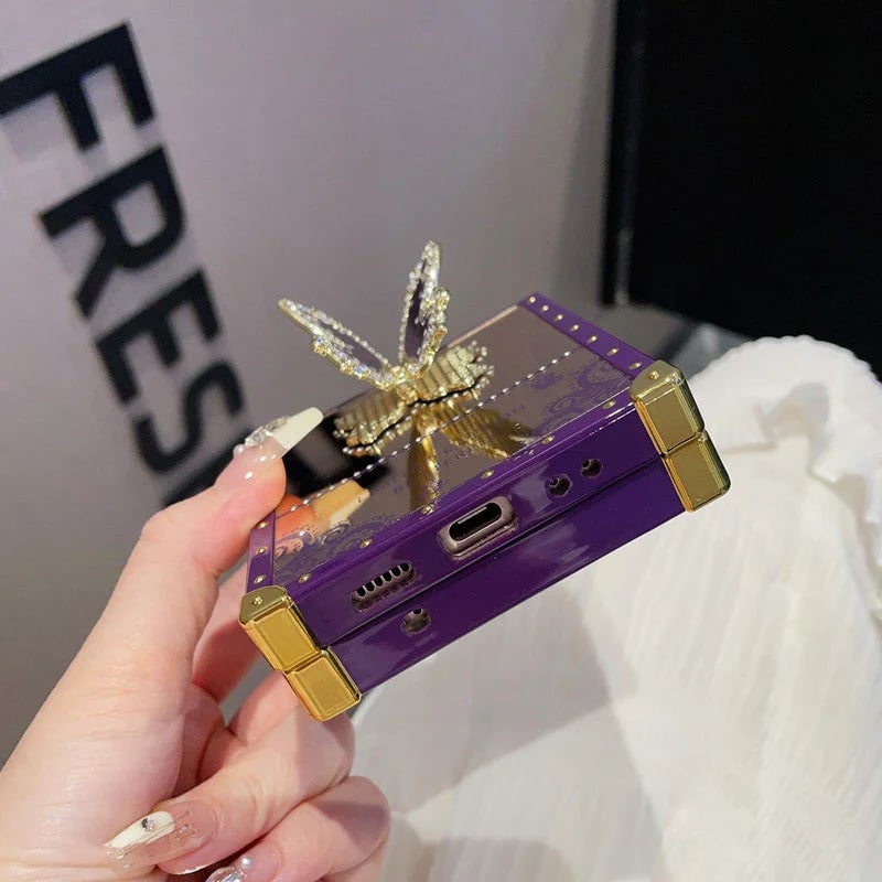 Chic Butterfly Stand Case For Galaxy Z Flip 3/Galaxy Z Flip 4/Galaxy Z Flip 5/Galaxy Z Flip 6 , Lightweight Elegance