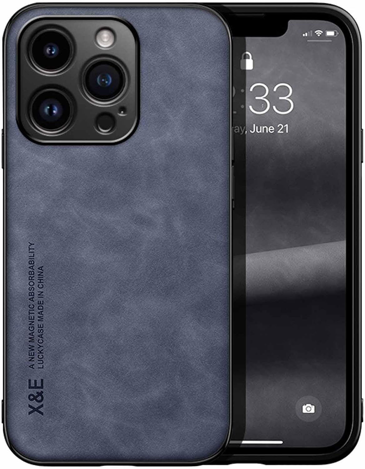 Sheepbuck leather magnetic mobile phone case for iPhone, shockproof, non-slip and ultra-light