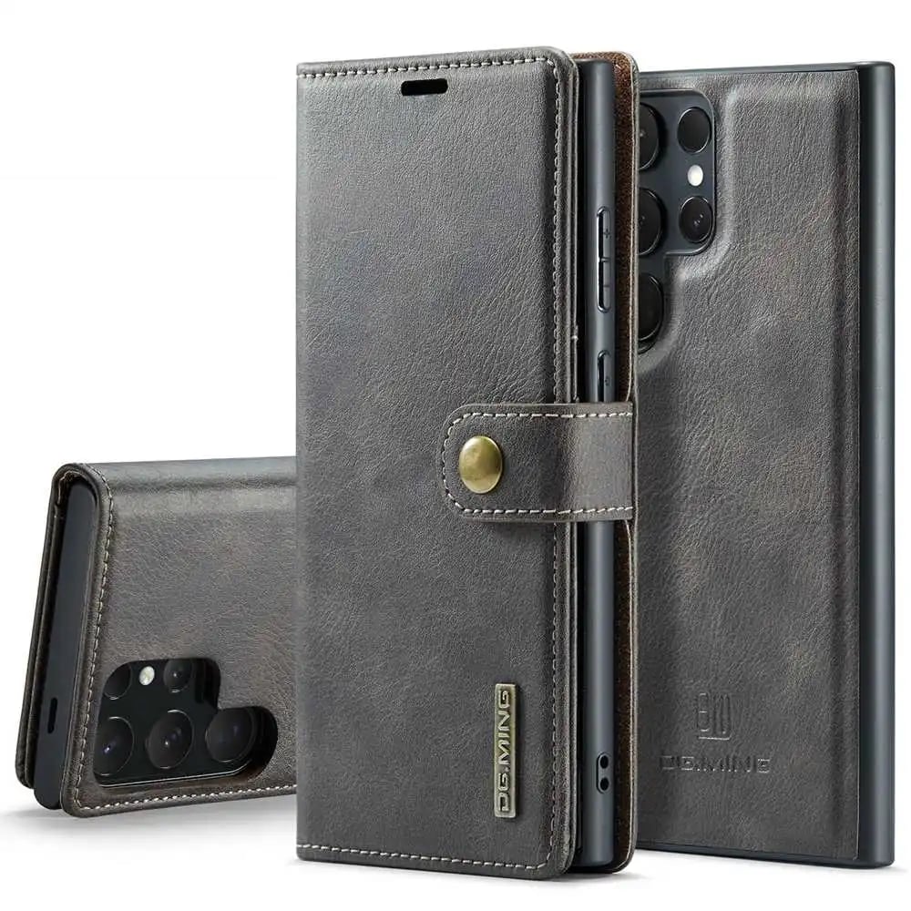 2 in 1 Protective Case for Samsung Galaxy S25/S24/S23/S22/S21 Series and Note 20 Series, PU Leather Shell with Removable Magnetic Wallet Pocket