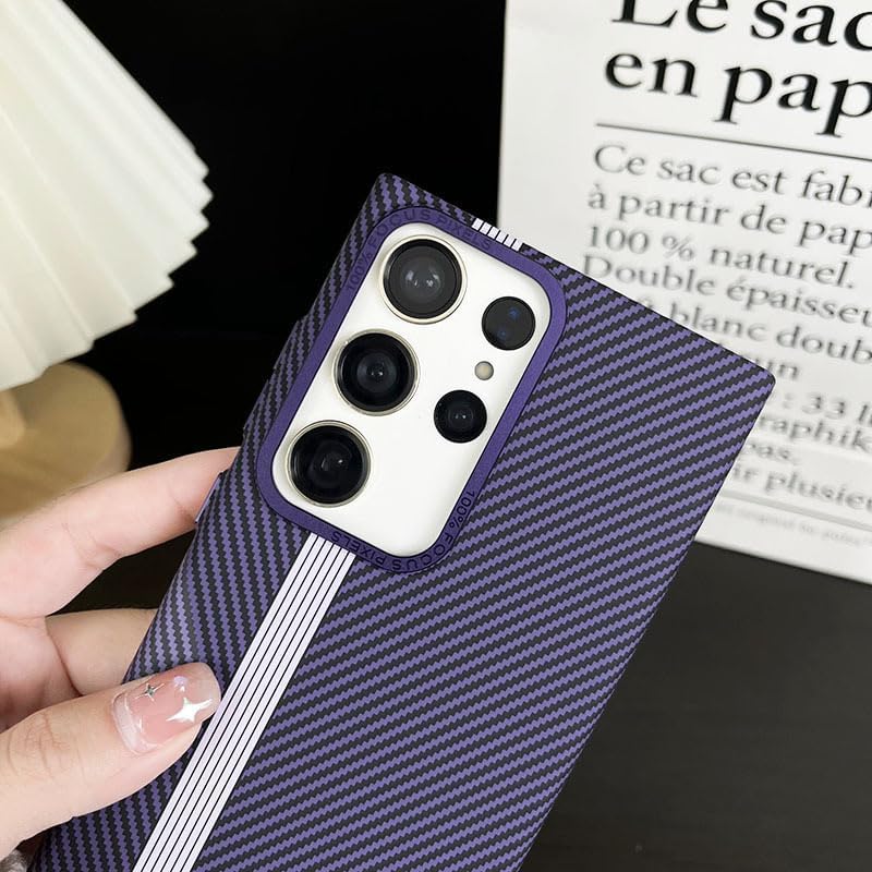 Fiber-textured magnetic drop-proof mobile phone case, suitable for Galaxy S24/S23/S22 series [Built-in magnetic suction]