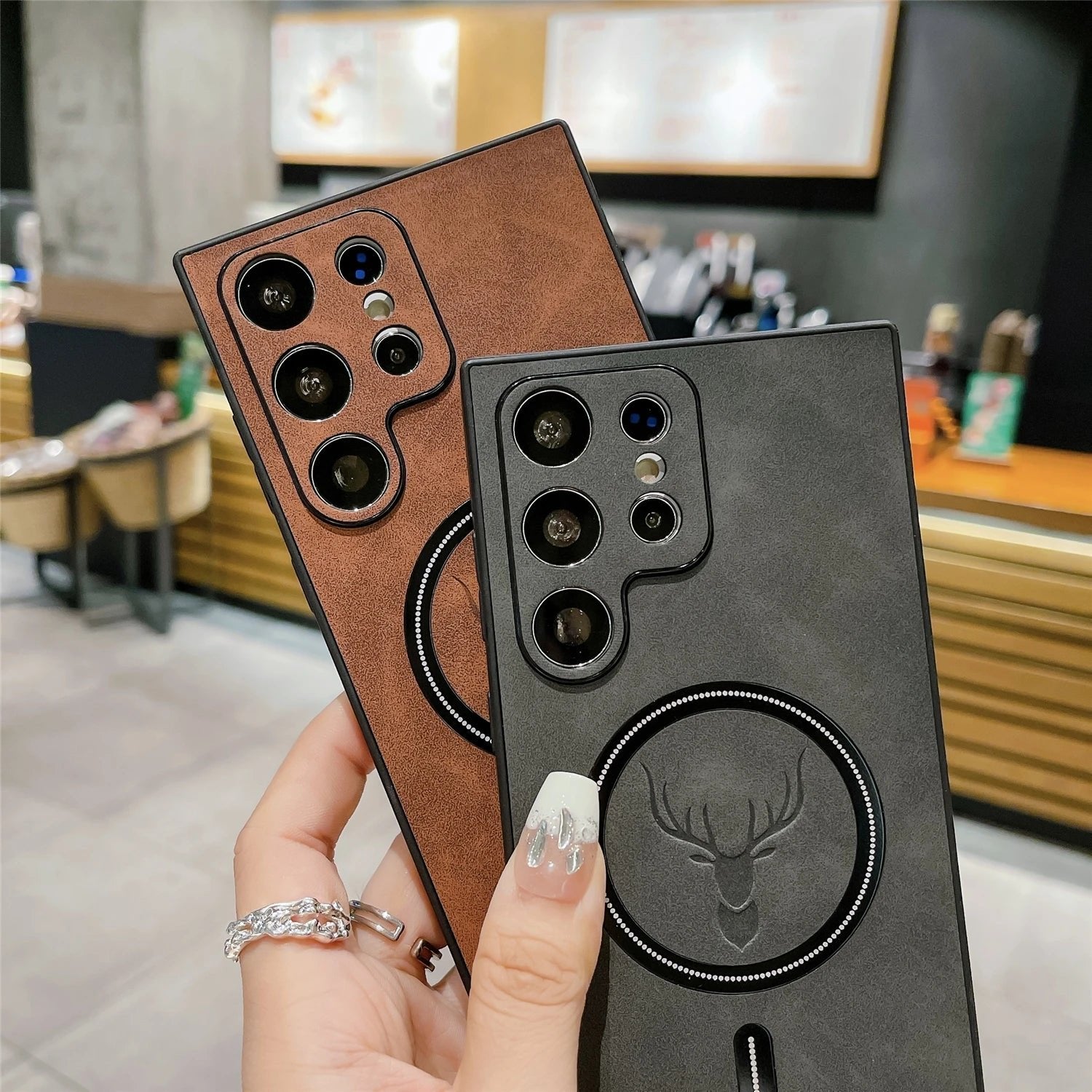 Luxury MagSafe Leather Case for Galaxy S21/S22/S23/S24 Series | Premium Protection & Wireless Charging