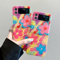 Graffiti Oil Painting Flower Phone Case For Galaxy Z Flip 3/Galaxy Z Flip 4/Galaxy Z Flip 5/Galaxy Z Flip 6