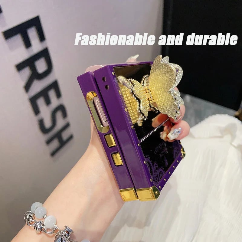 Chic Butterfly Stand Case For Galaxy Z Flip 3/Galaxy Z Flip 4/Galaxy Z Flip 5/Galaxy Z Flip 6 , Lightweight Elegance