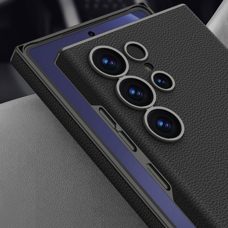 Skin-Feeling Plain Leather Full-Edge Curved Case For Galaxy S25 Ultra, Drop-Proof And Thin Mobile Phone Case(Only Case)