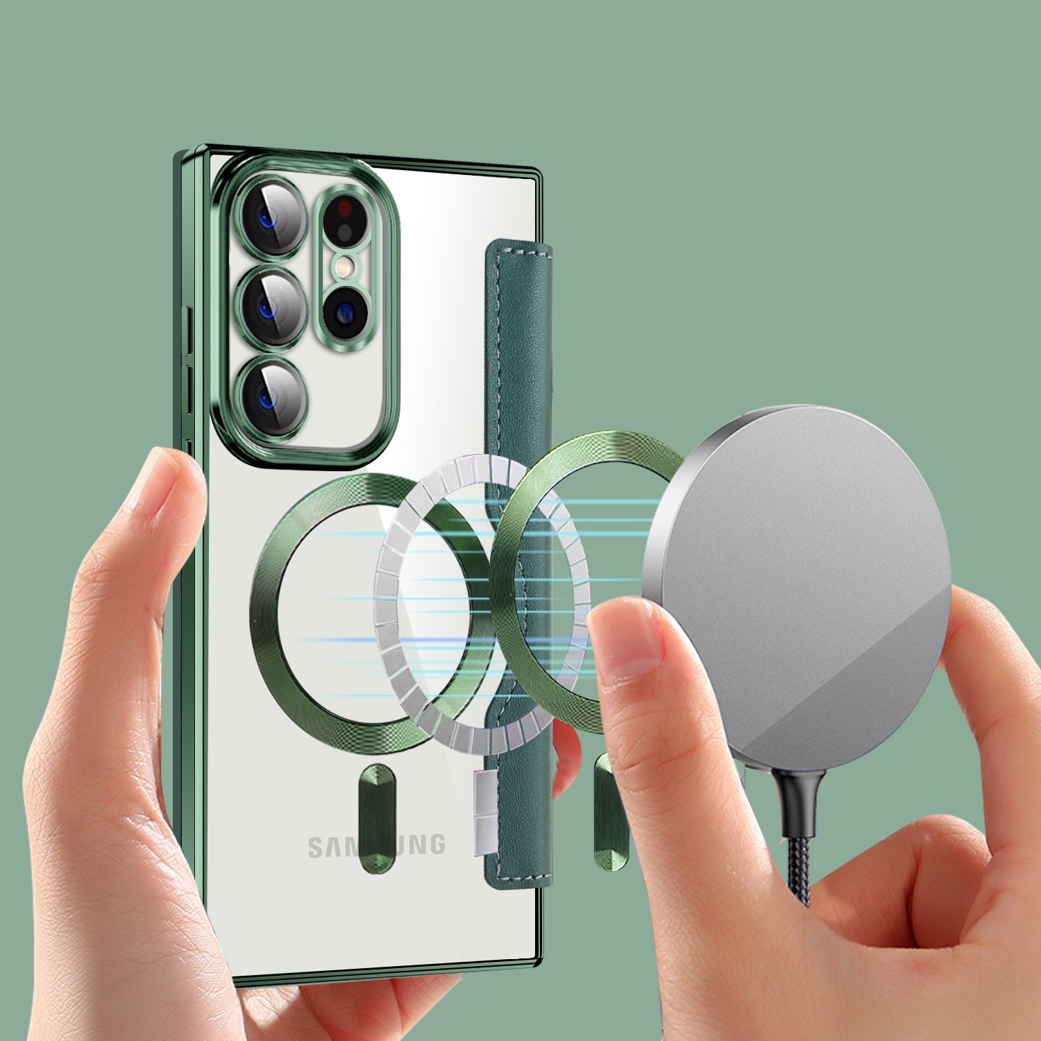 Electroplating Magnetic Leather Case for Samsung Galaxy S25 S24 S23 S22 Series