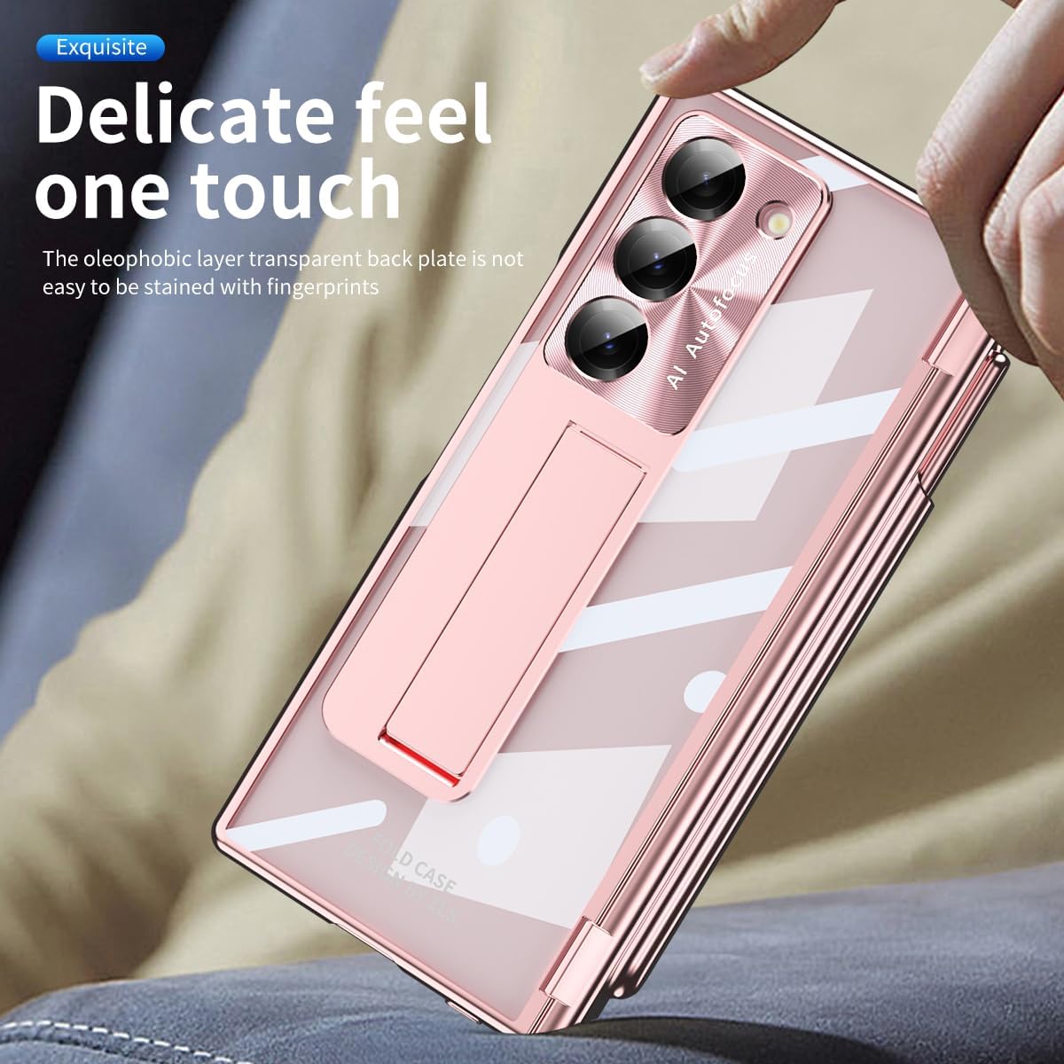 Suitable For Galaxy Z Fold 3/Galaxy Z Fold 4/Galaxy Z Fold 5/Galaxy Z Fold 6 | Transparent Case Phone Case with Pen Holder & Pen