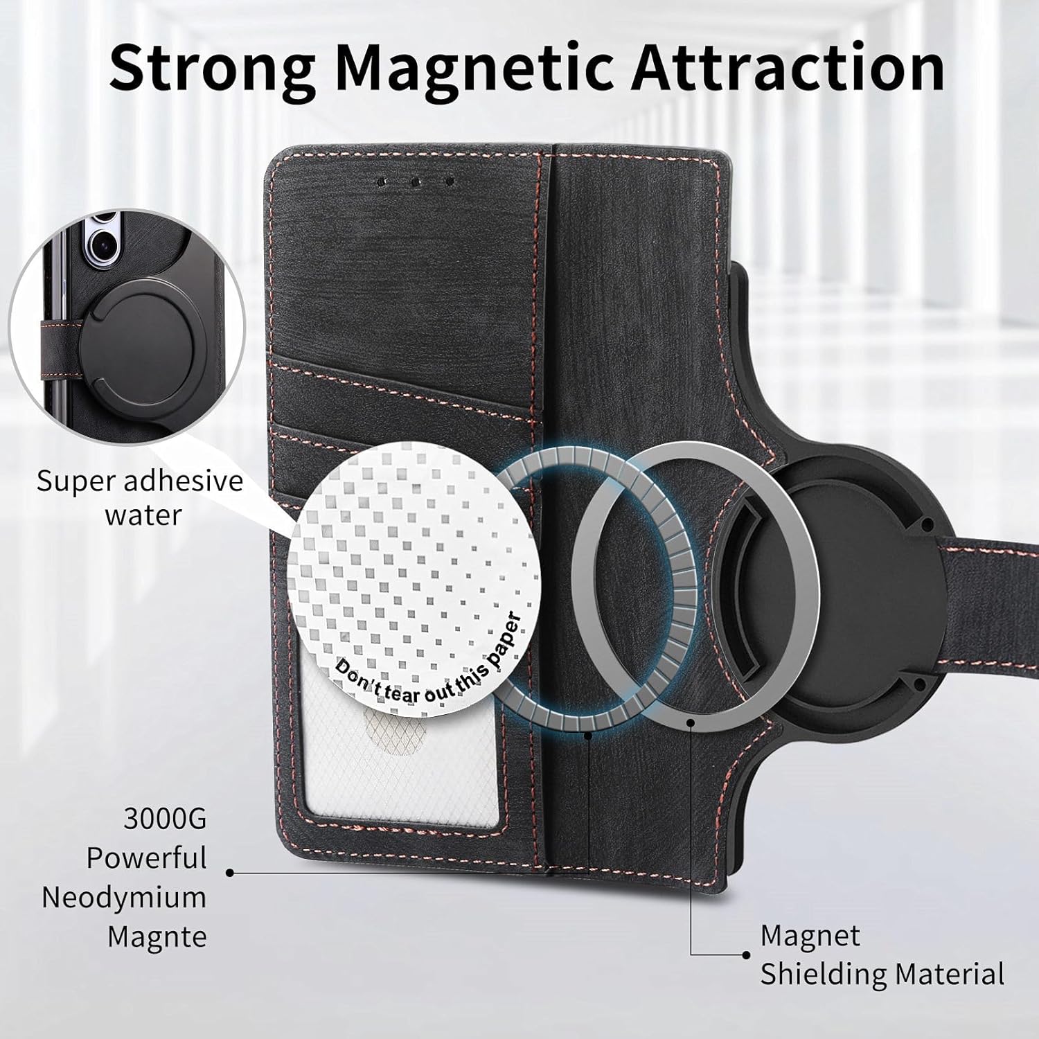 Creative magnetic two-in-one detachable mobile phone leather case for Galaxy Z Fold 3/Galaxy Z Fold 4/Galaxy Z Fold 5/Galaxy Z Fold 6(Only Case)