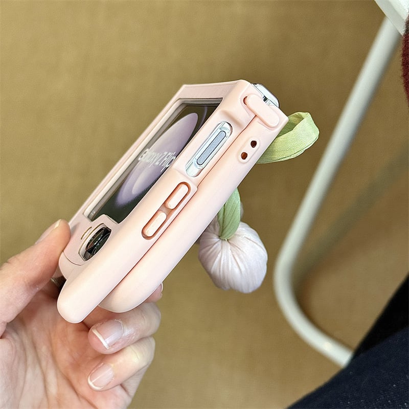 Tulip Cat Ears Phone Case For Galaxy Z Flip 3 / Galaxy Z Flip 4 / Galaxy Z Flip 5 / Galaxy Z Flip 6