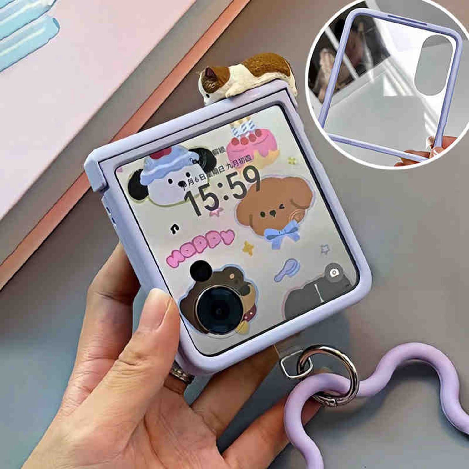 3D Cat Phone Case, Compatible with Samsung Galaxy Z Flip 5 & Samsung Galaxy Z Flip 6