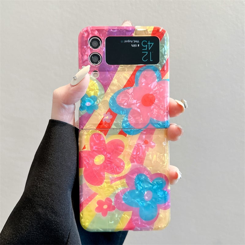 Graffiti Oil Painting Flower Phone Case For Galaxy Z Flip 3/Galaxy Z Flip 4/Galaxy Z Flip 5/Galaxy Z Flip 6