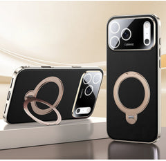 KASCASE | Skin-Textured Leather Rotating Magnetic Stand Case for iPhone 17 Pro Max