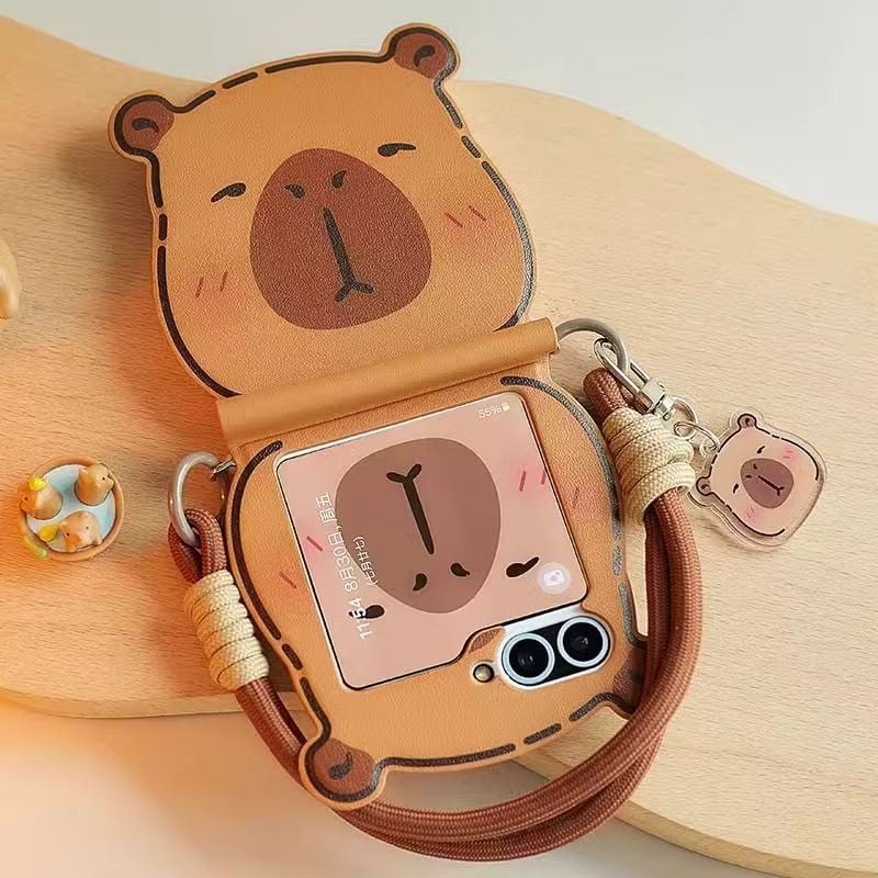 Capybara Big Head Phone Case For Galaxy Z Flip 3 / Galaxy Z Flip 4 / Galaxy Z Flip 5 / Galaxy Z Flip 6