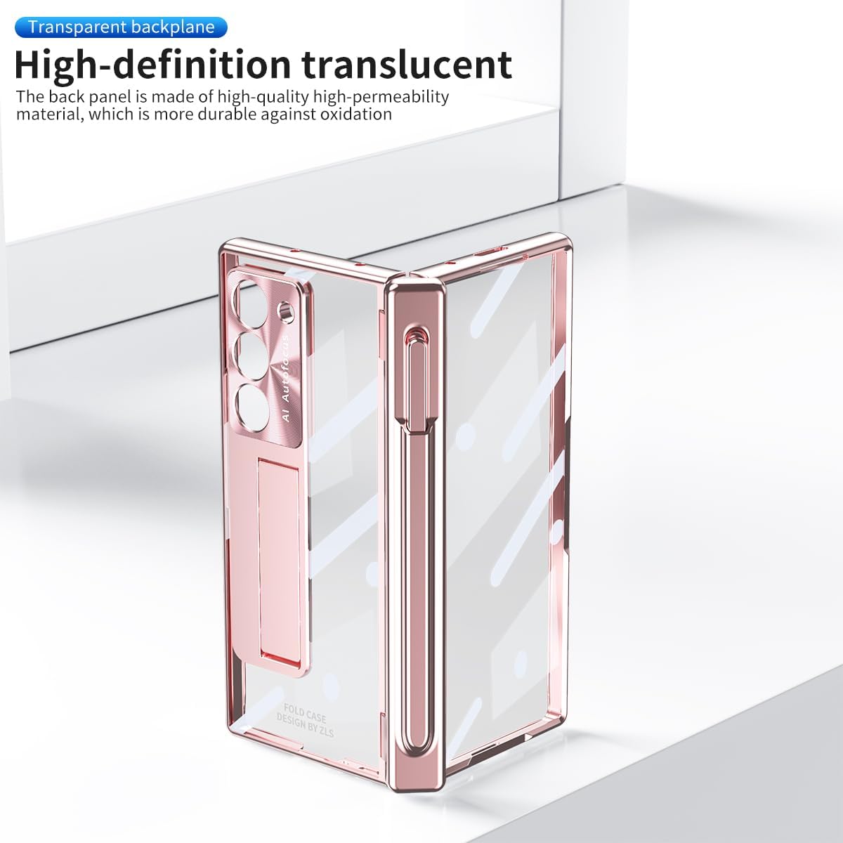 Suitable For Galaxy Z Fold 3/Galaxy Z Fold 4/Galaxy Z Fold 5/Galaxy Z Fold 6 | Transparent Case Phone Case with Pen Holder & Pen
