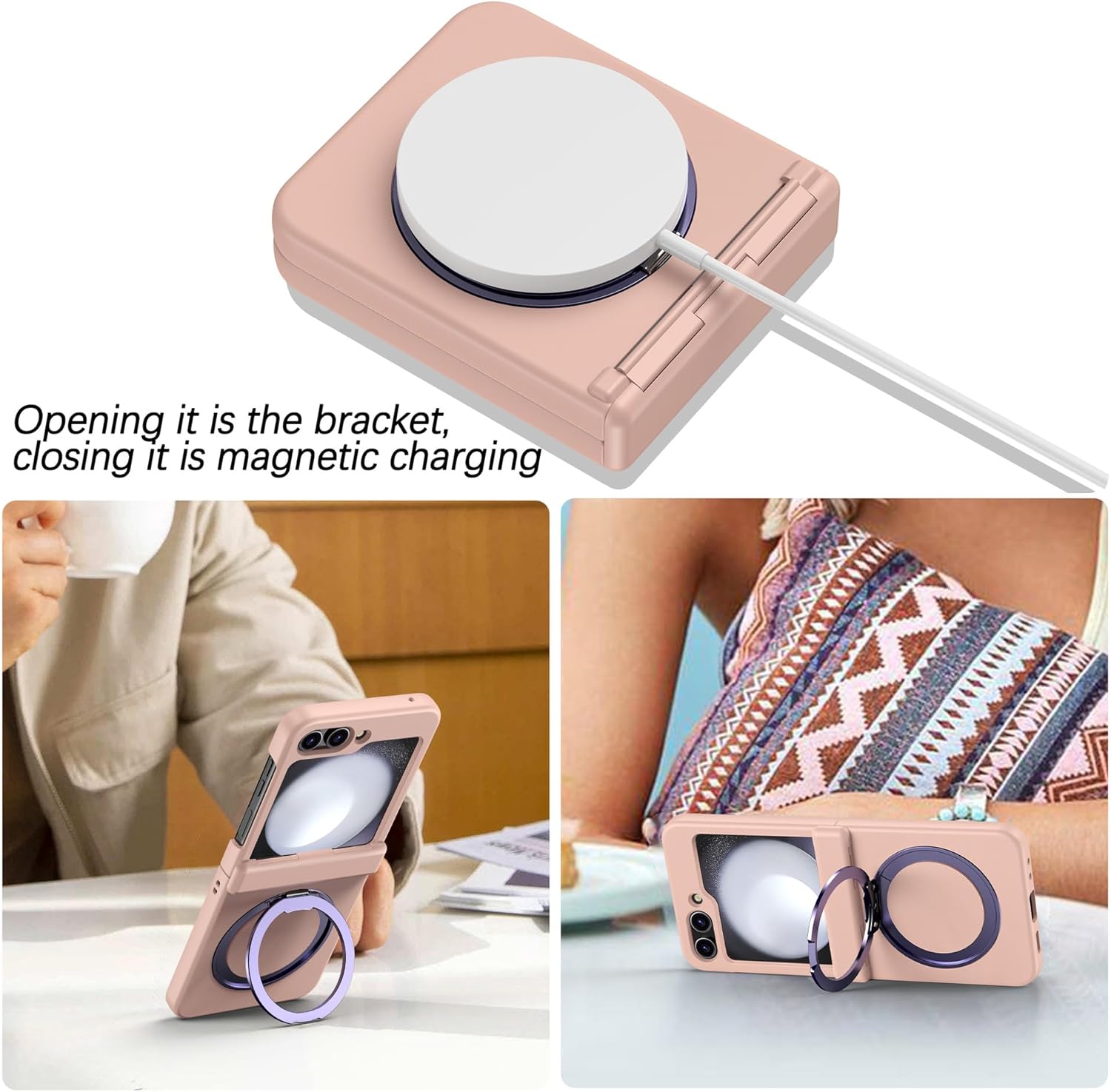 Full Coverage Hinge Shockproof Phone Case For Galaxy Z Flip 3/Galaxy Z Flip 4/Galaxy Z Flip 5/Galaxy Z Flip 6