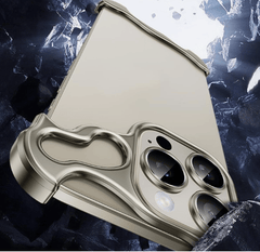 Alien-Shaped Metal Alloy Protective Borderless Slim Case for iPhone 14 and 15 Series