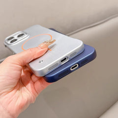 SentimentvalueTM Ultra-thin Frosted Borderless Magnetic Thin Ring Mobile Phone Case Suitable For iPhone 16/15/14/13/12 Series
