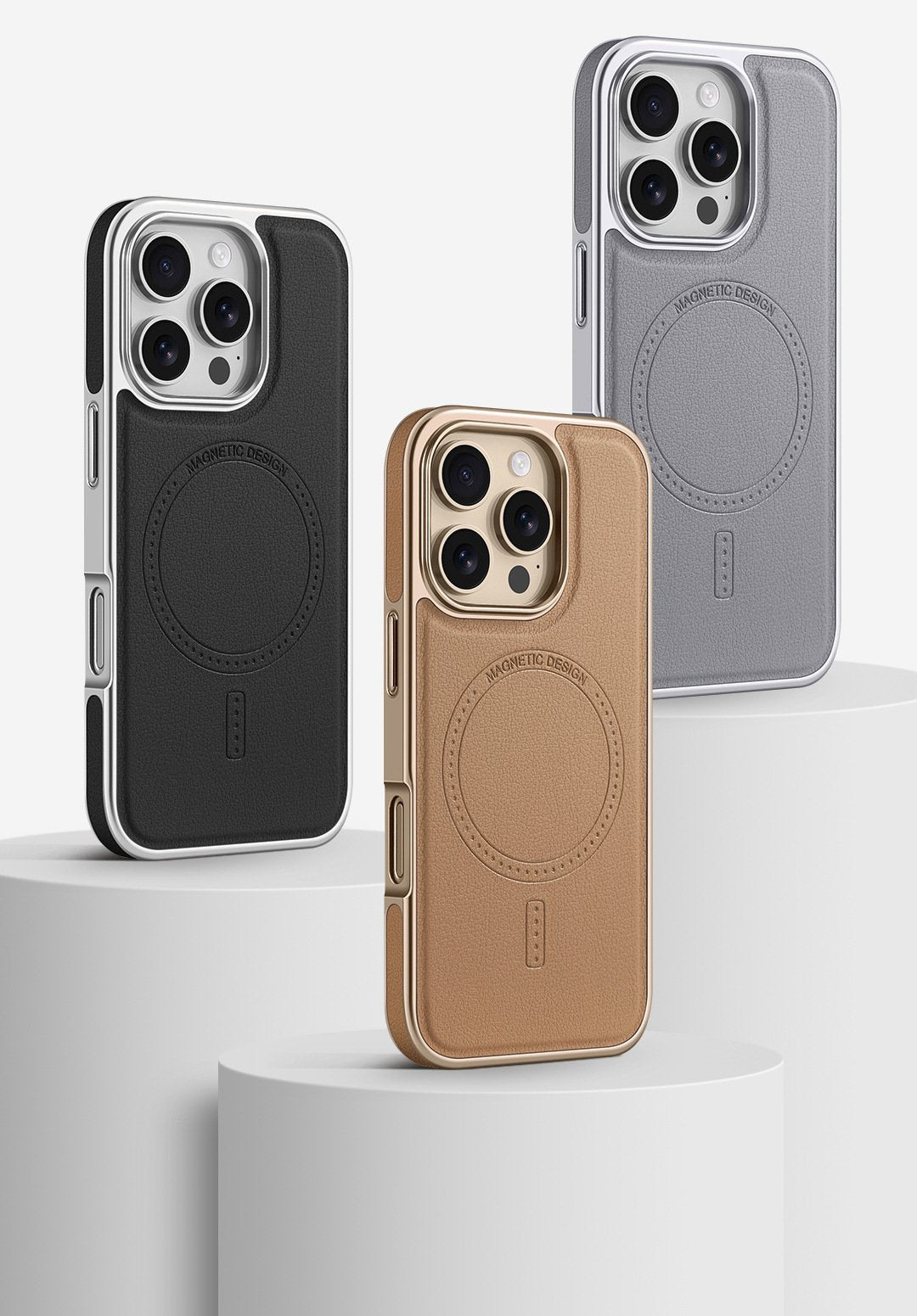 Magnetic Leather Protective Case For iPhone 16/15/14/13 Series