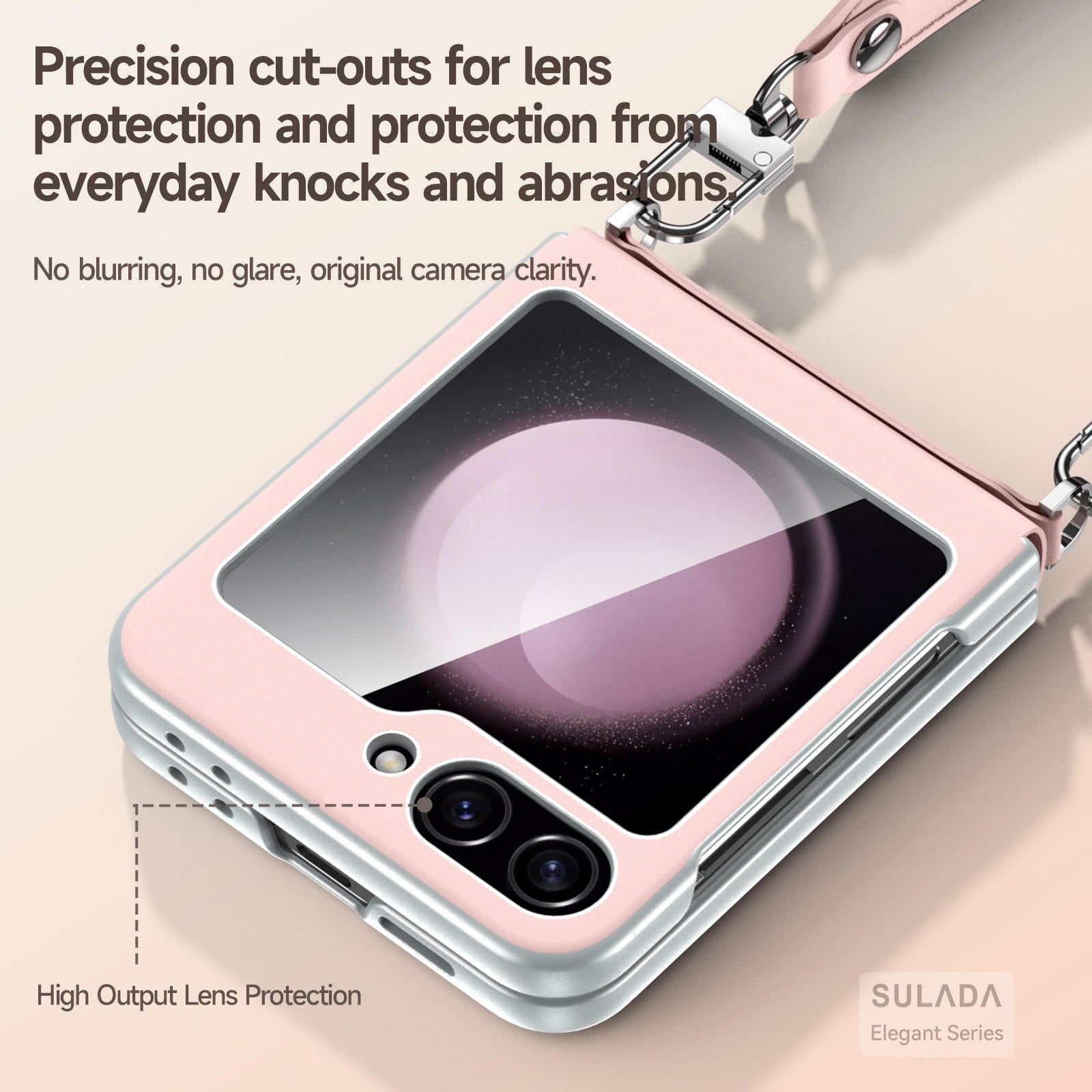 Galaxy Z Flip 5 & Galaxy Z Flip 6 | Leather Mobile Phone Case with Wrist Strap