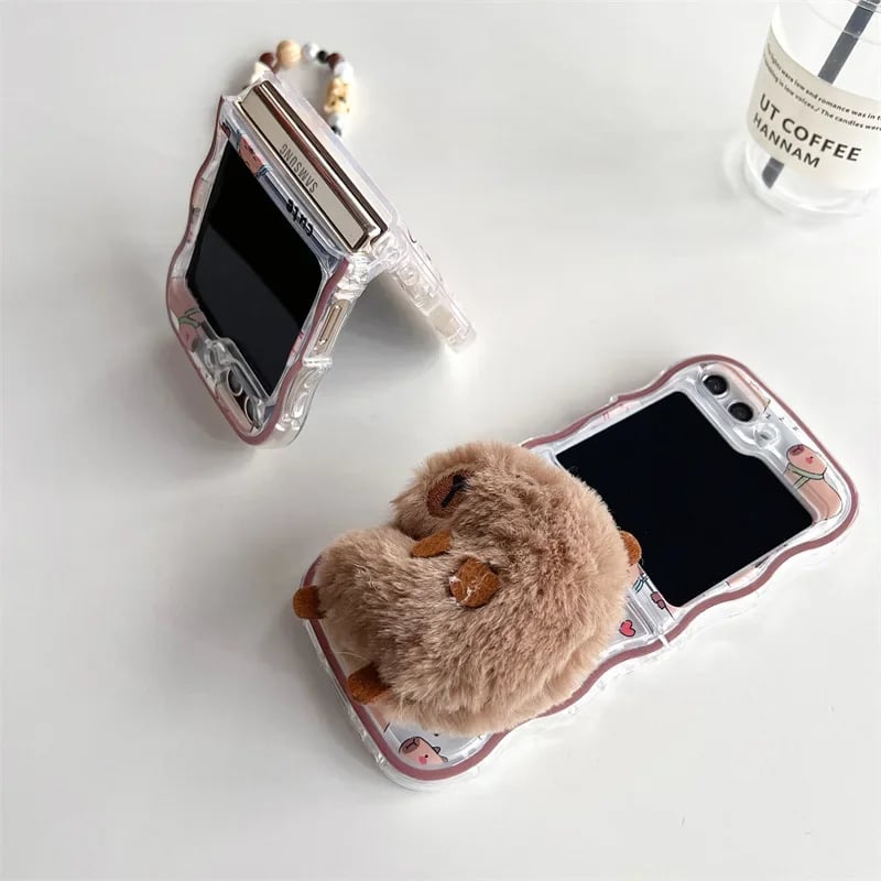 Cartoon Capybara Phone Case For Galaxy Z Flip 3 / Galaxy Z Flip 4 / Galaxy Z Flip 5 / Galaxy Z Flip 6