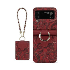 Totem foldable mobile phone leather case, suitable for Galaxy Z Flip 3/Galaxy Z Flip 4/Galaxy Z Flip 5/Galaxy Z Flip 6
