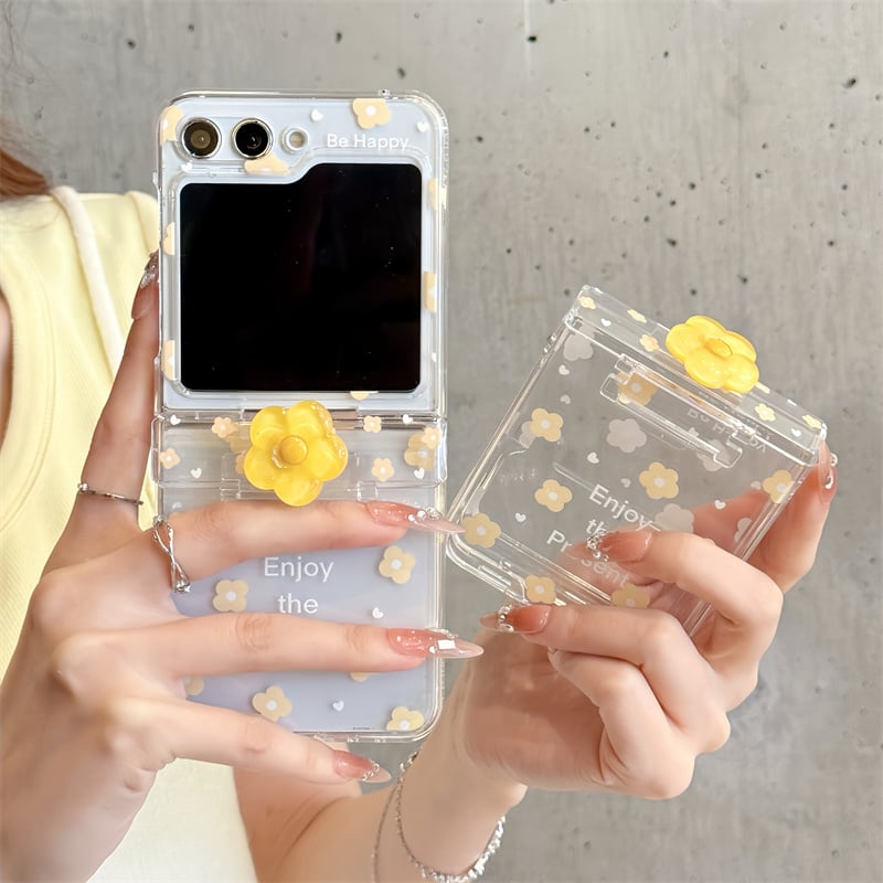 3D Rotating Flower Phone Case, Suitable For Galaxy Z Flip 3/Galaxy Z Flip 4/Galaxy Z Flip 5/Galaxy Z Flip 6