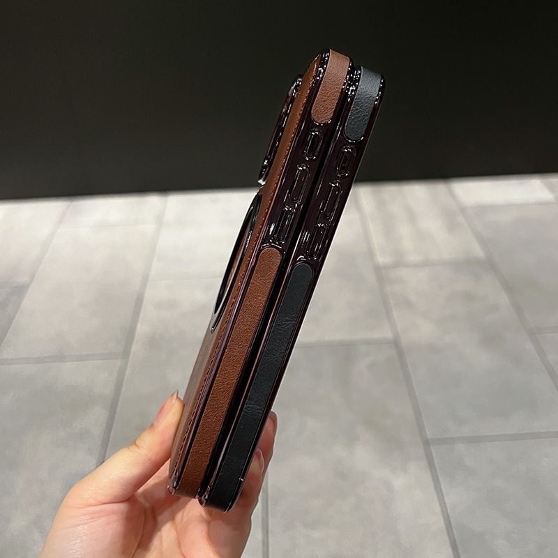 High-end leather magnetic bracket Apple mobile phone case, suitable for Apple 15/14/13 series