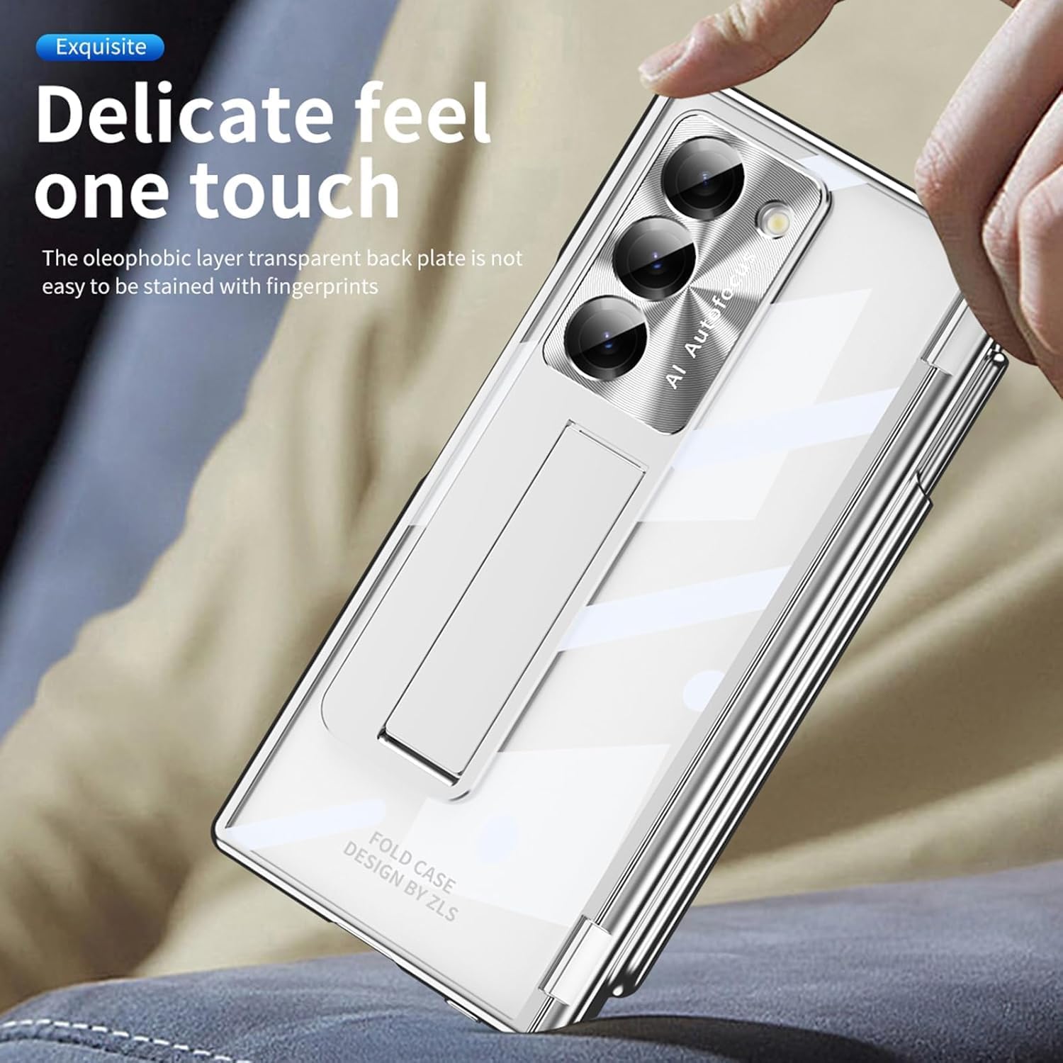 Suitable For Galaxy Z Fold 3/Galaxy Z Fold 4/Galaxy Z Fold 5/Galaxy Z Fold 6 | Transparent Case Phone Case with Pen Holder & Pen