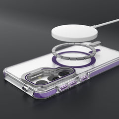 Transparent Ultra-Thin Shockproof Magnetic Case with Camera Cover Holder For Galaxy S24 Series