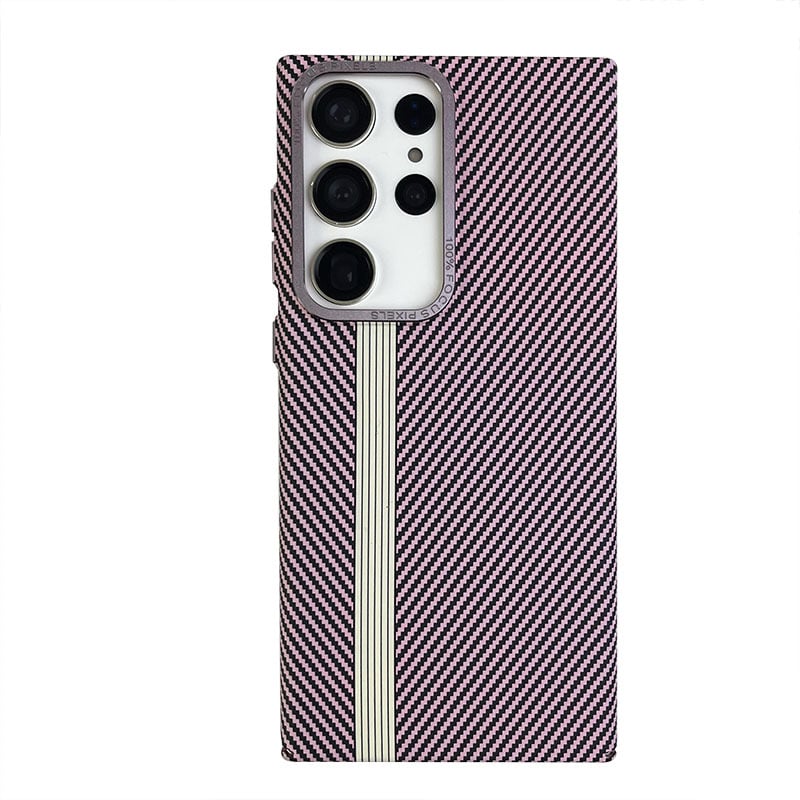 Fiber-textured magnetic drop-proof mobile phone case, suitable for Galaxy S24/S23/S22 series [Built-in magnetic suction]