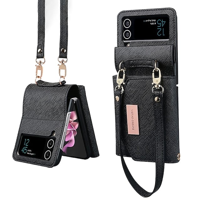 Cross pattern wallet case for Galaxy Z Flip 3/Galaxy Z Flip 4/Galaxy Z Flip 5/Galaxy Z Flip 6