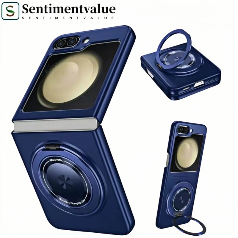 Galaxy Z Flip 7/6/5/4/3 Metal Magnetic Bracket Folding Phone Case