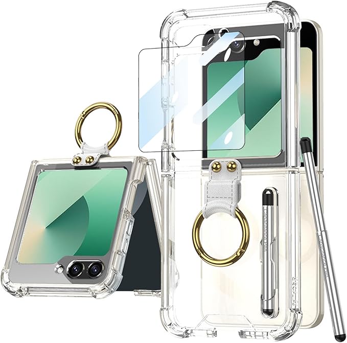 Galaxy Z Flip 5 and Galaxy Flip 6 | Transparent Ring Phone Case(Bring Pen)
