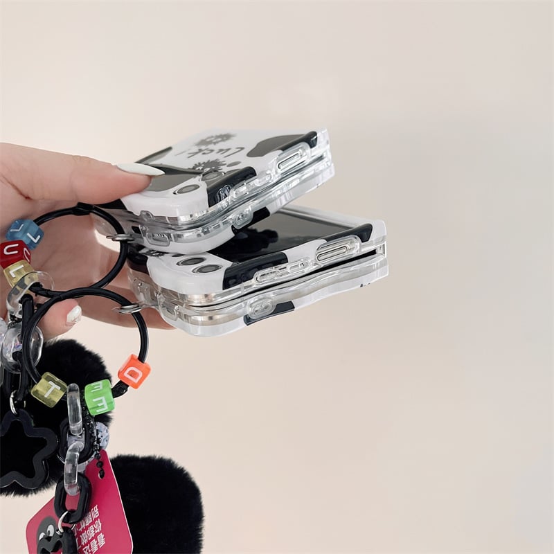 New Cartoon Cute Briquettes Twisted Edge Soft Shell Phone Case for Galaxy Z Flip 3/Galaxy Z Flip 4/Galaxy Z Flip 5/Galaxy Z Flip 6