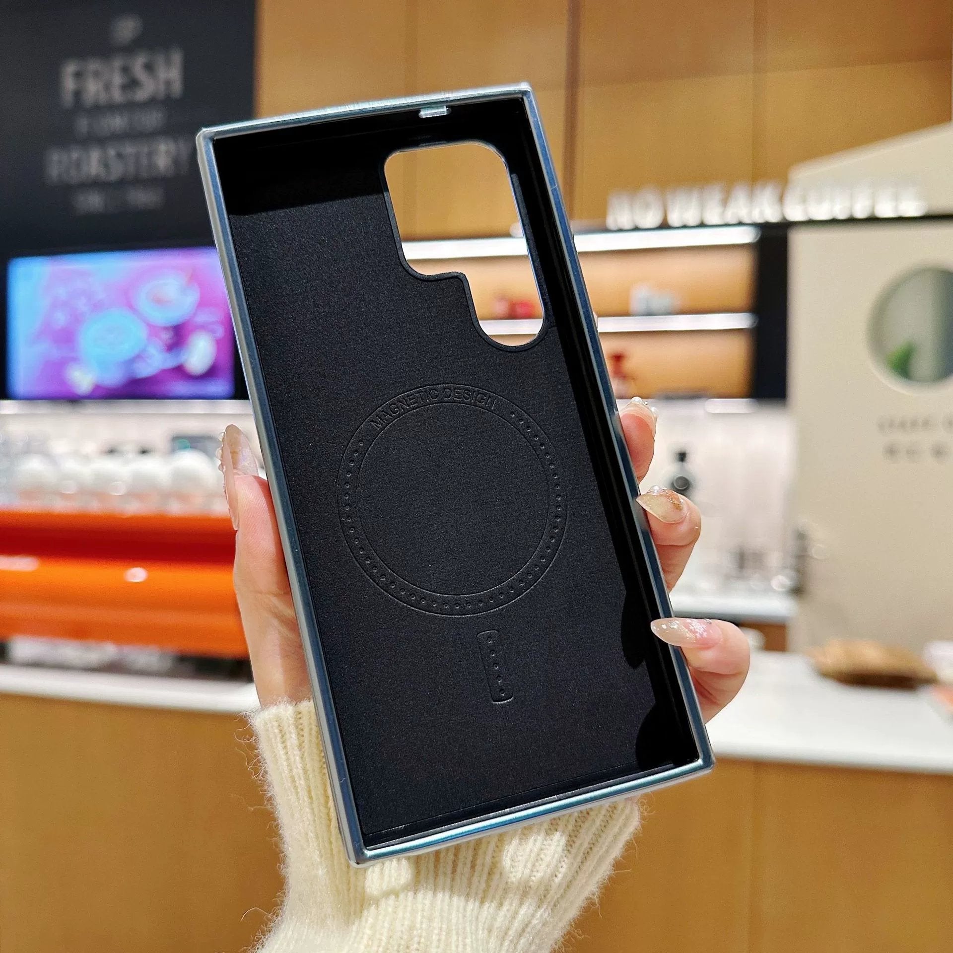 Premium Electroplated Leather Magnetic Case For Galaxy S25 Series and S24 S23 S22 Ultra