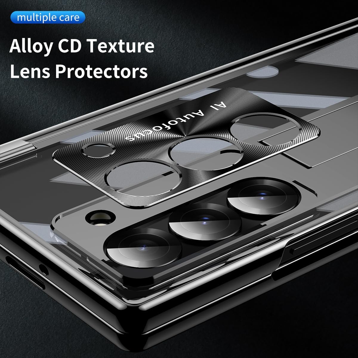 Suitable For Galaxy Z Fold 3/Galaxy Z Fold 4/Galaxy Z Fold 5/Galaxy Z Fold 6 | Transparent Case Phone Case with Pen Holder & Pen