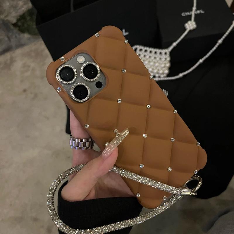 High-end rhinestones for Apple phone cases, full-diamond hand chains, trendy styles