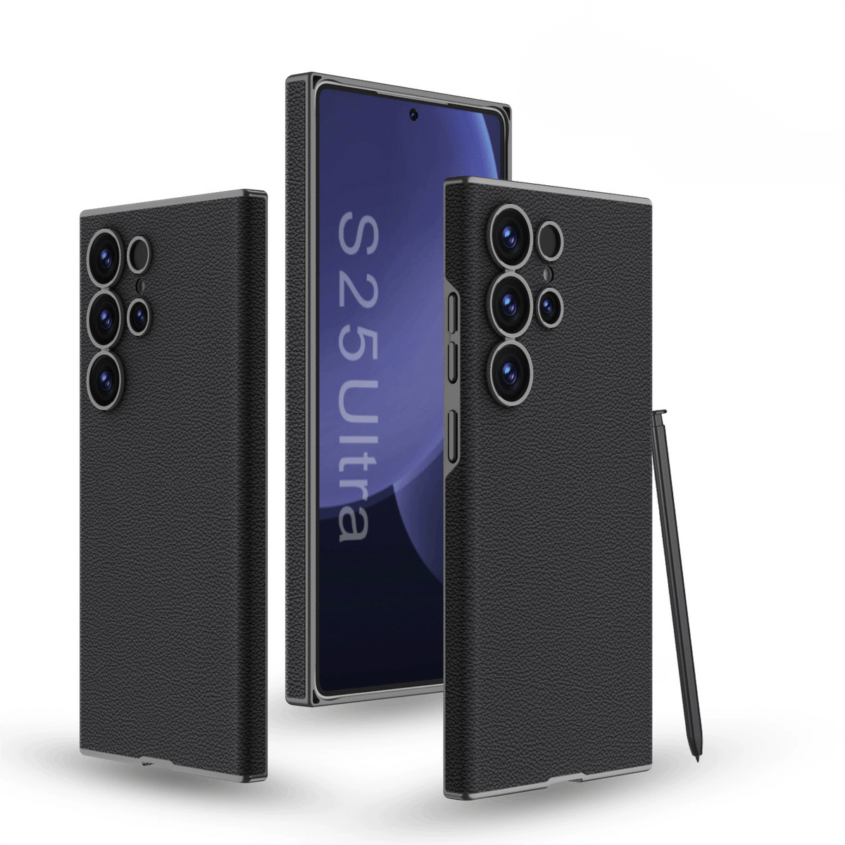 Skin-Feeling Plain Leather Full-Edge Curved Case For Galaxy S25 Ultra, Drop-Proof And Thin Mobile Phone Case(Only Case)