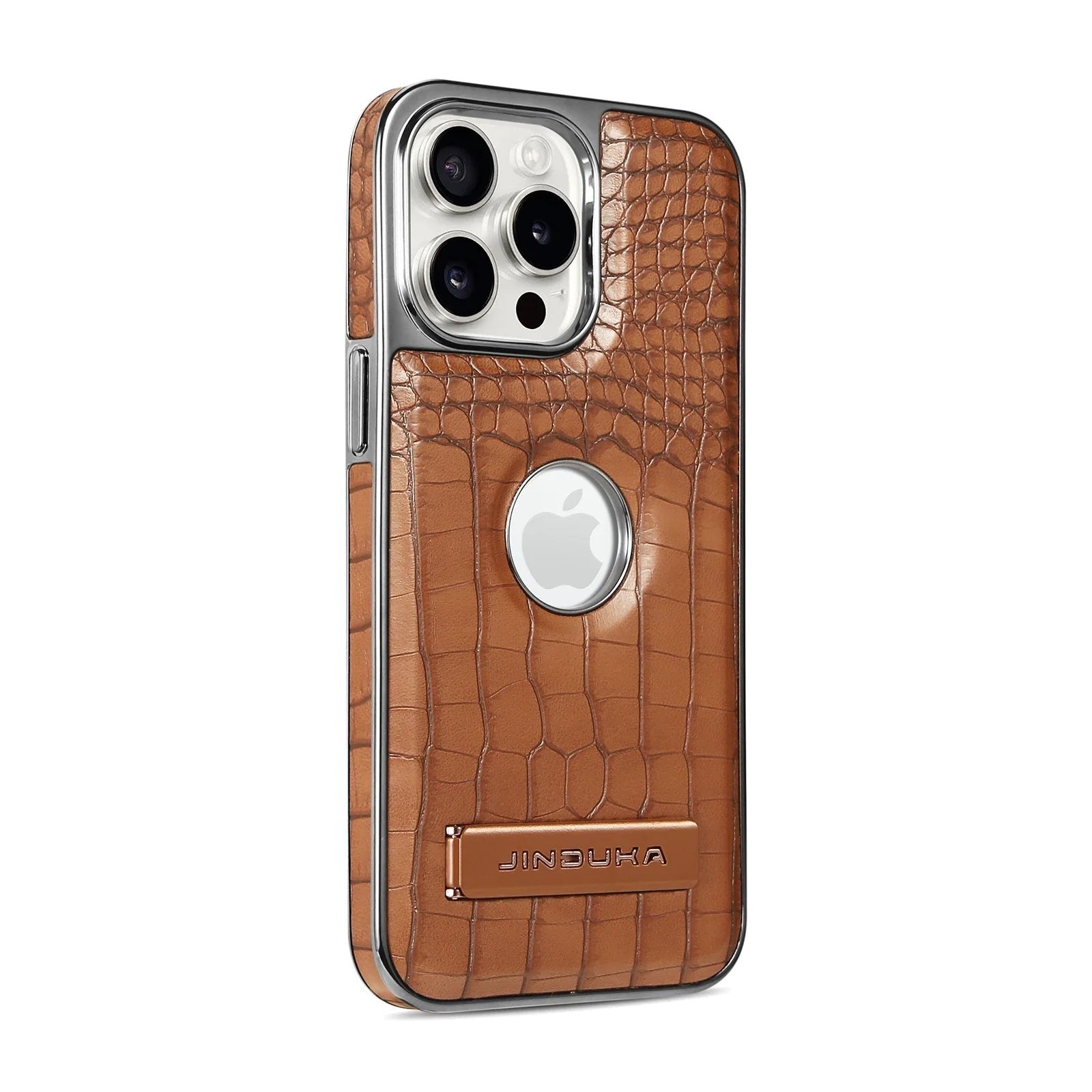 Crocodile Pattern Leather invisible Kickstand Magnetic Case For iPhone Wireless Charging