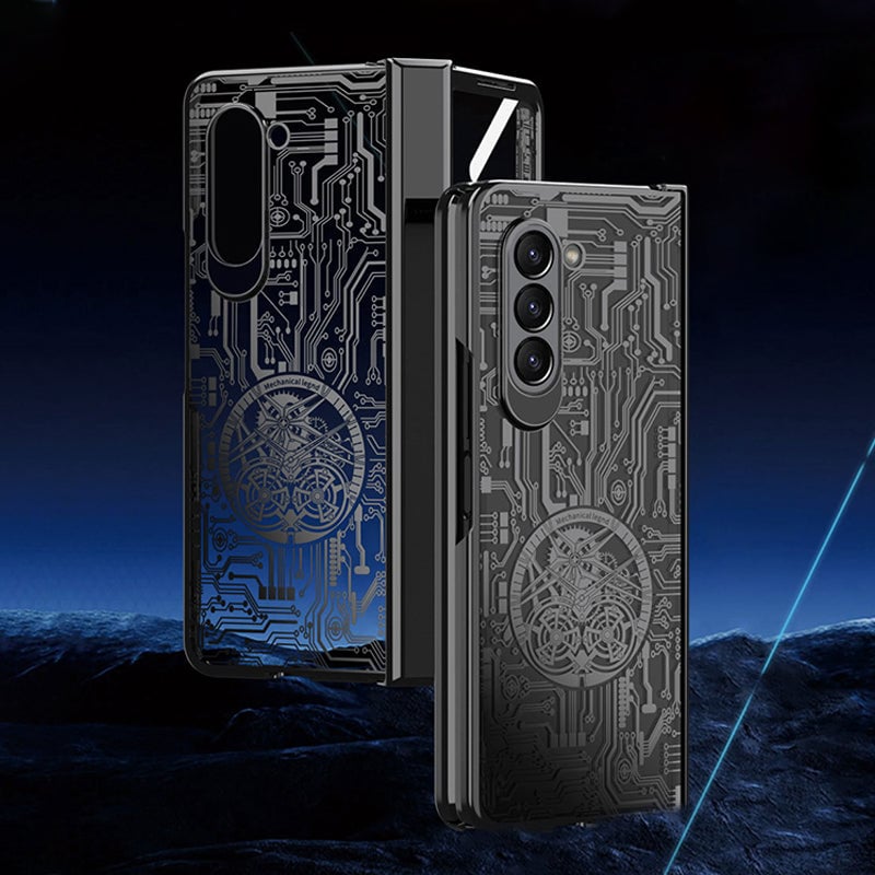 Galaxy Z Fold 3/Galaxy Z Fold 4/Galaxy Z Fold 5/Galaxy Z Fold 6 | Mechanical Gear Pattern Phone Case