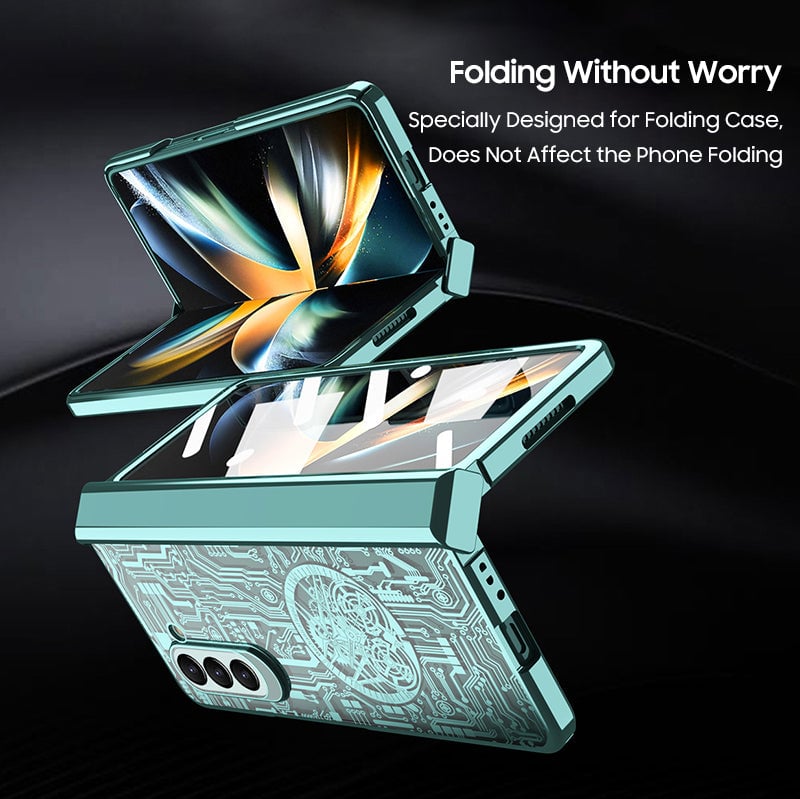 Galaxy Z Fold 3/Galaxy Z Fold 4/Galaxy Z Fold 5/Galaxy Z Fold 6 | Mechanical Gear Pattern Phone Case