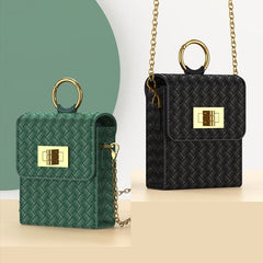 Mini crossbody personalized woven pattern small bag with chain, suitable for Galaxy Z Flip 3/Galaxy Z Flip 4/Galaxy Z Flip 5/Galaxy Z Flip 6
