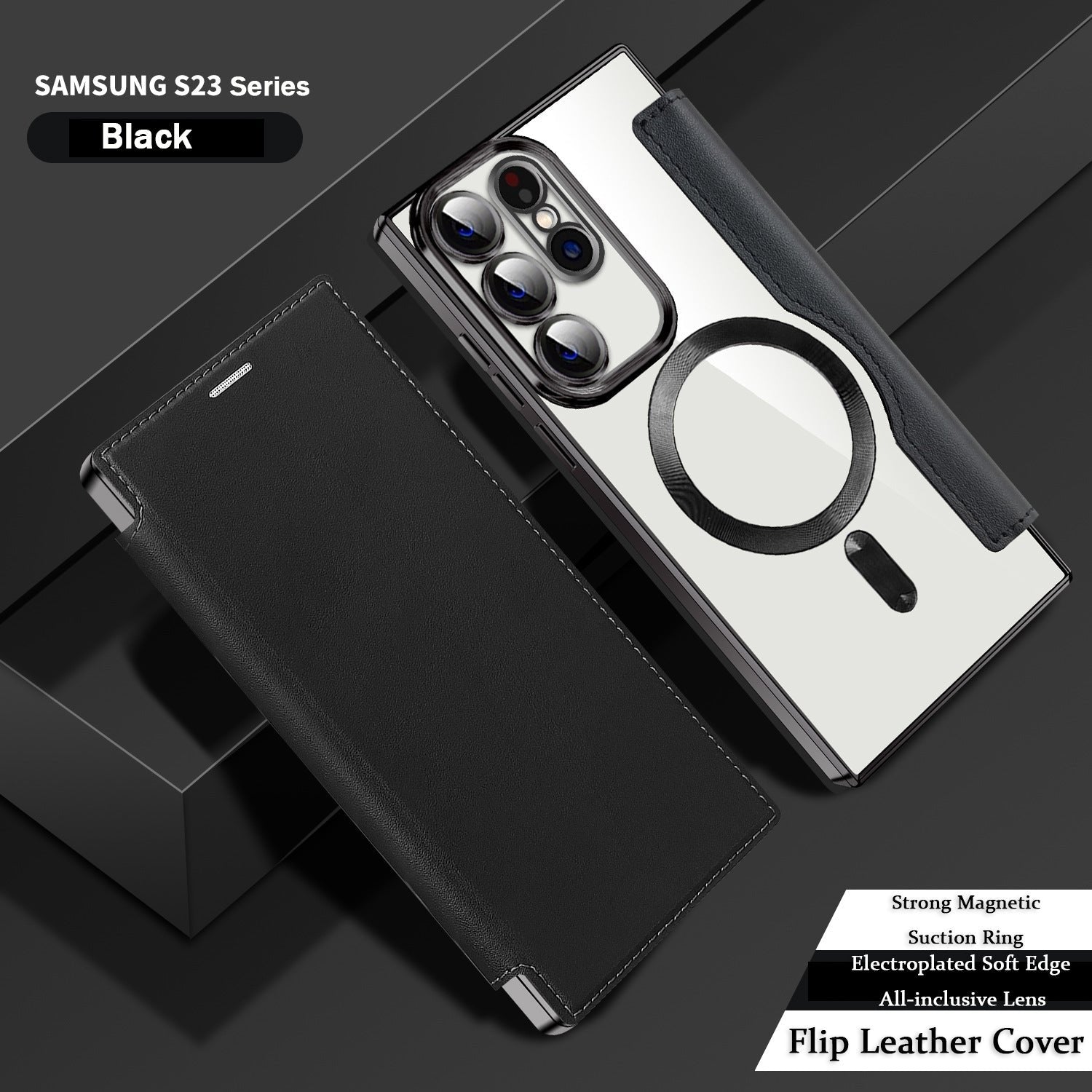 Electroplating Magnetic Leather Case for Samsung Galaxy S25 S24 S23 S22 Series