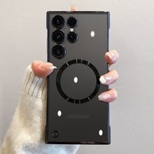 Transparent Ultra-Thin Electroplated Magnetic Case with Lens Film for Galaxy S22/S23/S24/S25 Series