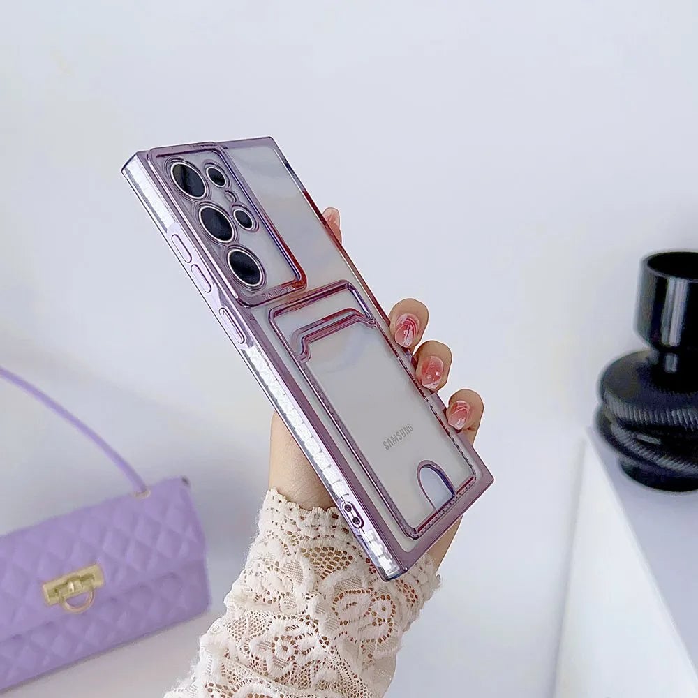📱💳Transparent Card Holder Phone Case for Galaxy S24/S23/S22/S21 Series